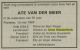 Ate van de Meer overlijdensadvertentie - 1986 Ate van de Meer overlijdensadvertentie - 1986